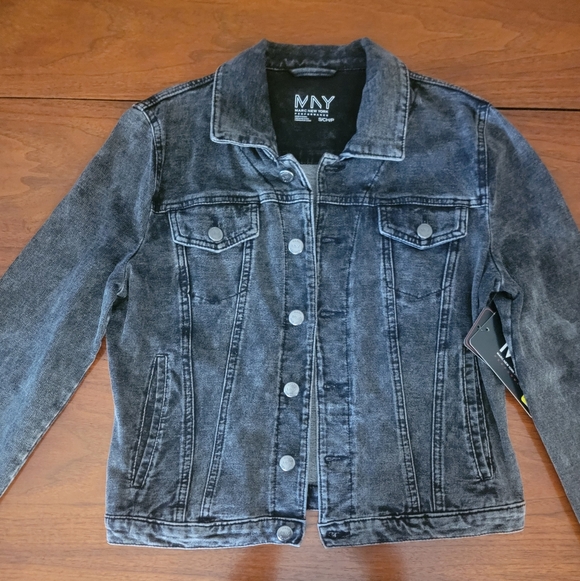 NWT Marc New York Charcoal Acid Wash Stretch Denim Jacket Size Small - Picture 5 of 16